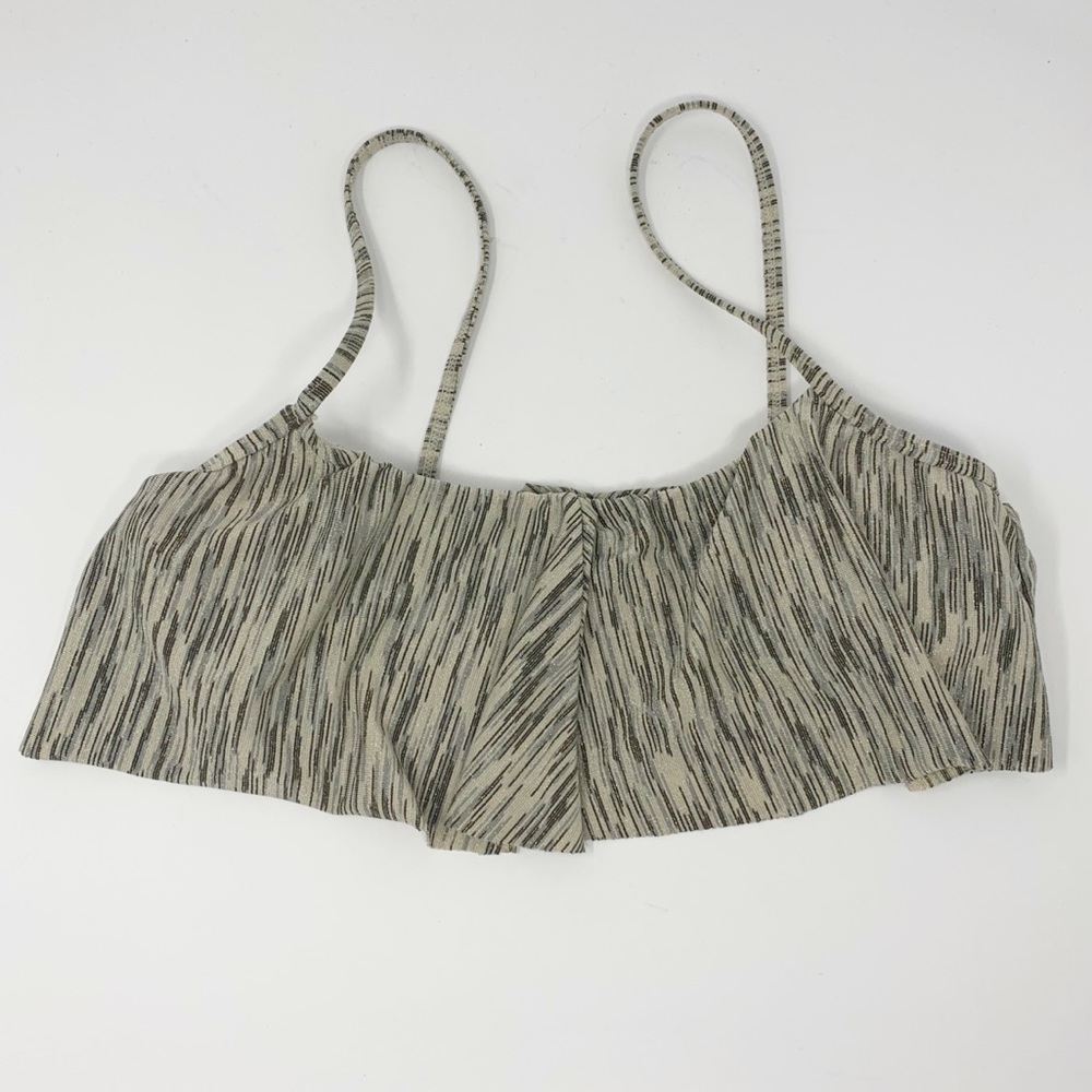 REEF Flounce Bikini Swimsuit Top S Metallic✨